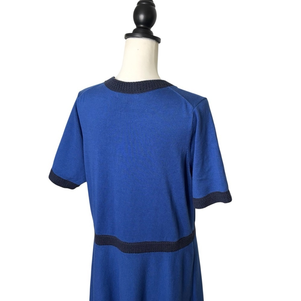 Boden Olivia Day Knited Fit & Flare Dress Size 16 Long Tall Blue Midnight - Picture 4 of 10